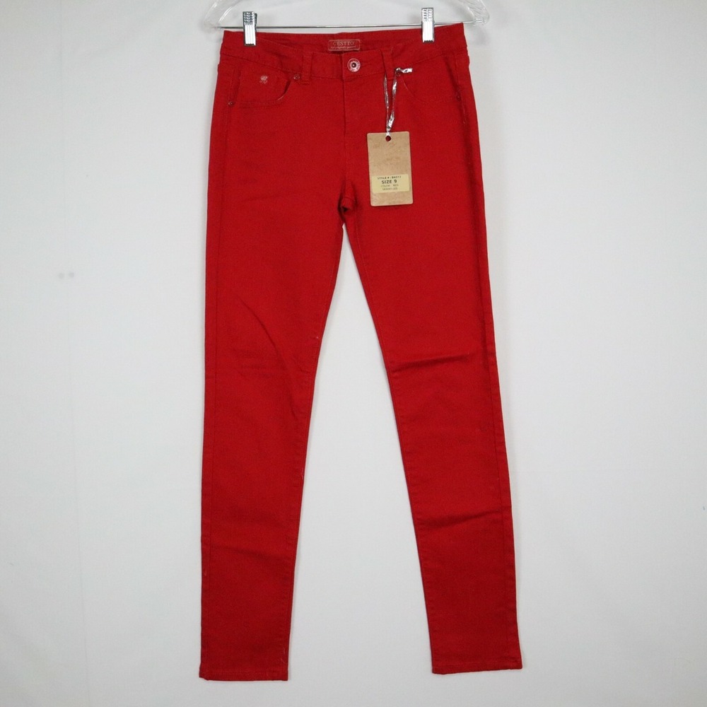 C'est Toi Jeans Womens 9 Skinny Casual 5-Pocket Stretch‎ Flex Denim Red NWT